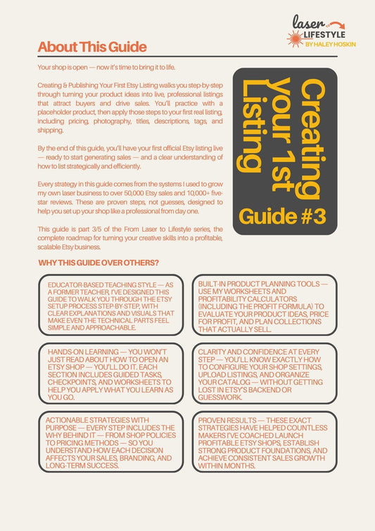 Guide #3: Creating Your First Listing