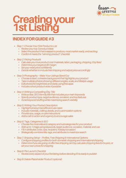 Guide #3: Creating Your First Listing
