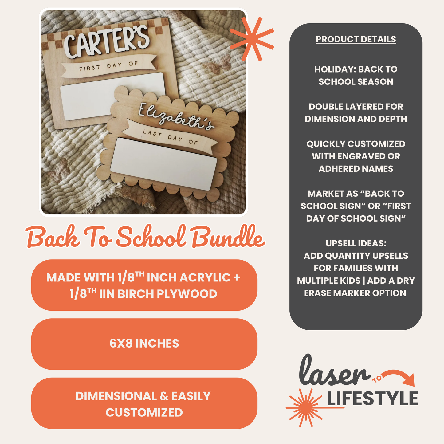 Back To School Sign Bundle | Digital Laser File
