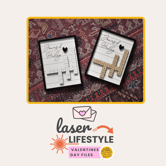 Customizable Crossword Couples Valentines Day Sign | Digital Laser File