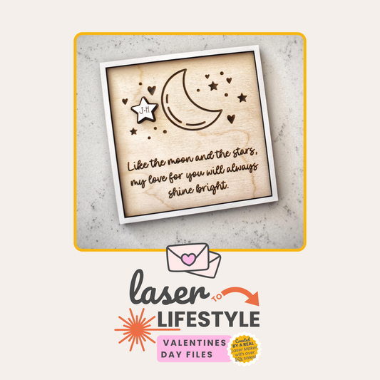 Moon & Stars Customizable Couples Sign | Digital Laser File