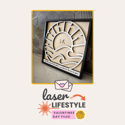 Customizable Couples Ocean Themed Sign | Digital Laser File