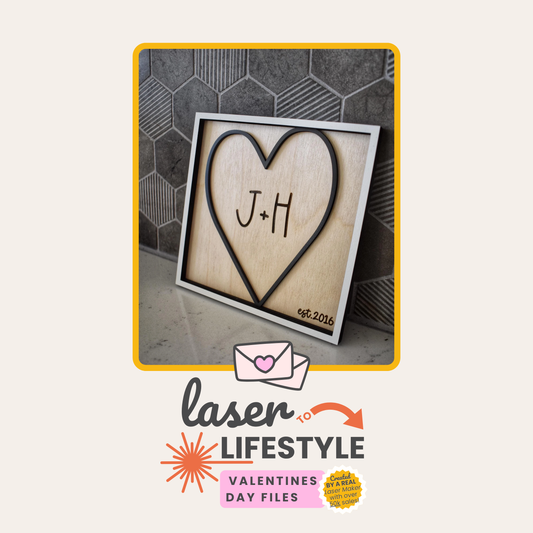 Customizable Couples Initial Anniversary Sign | Digital Laser File