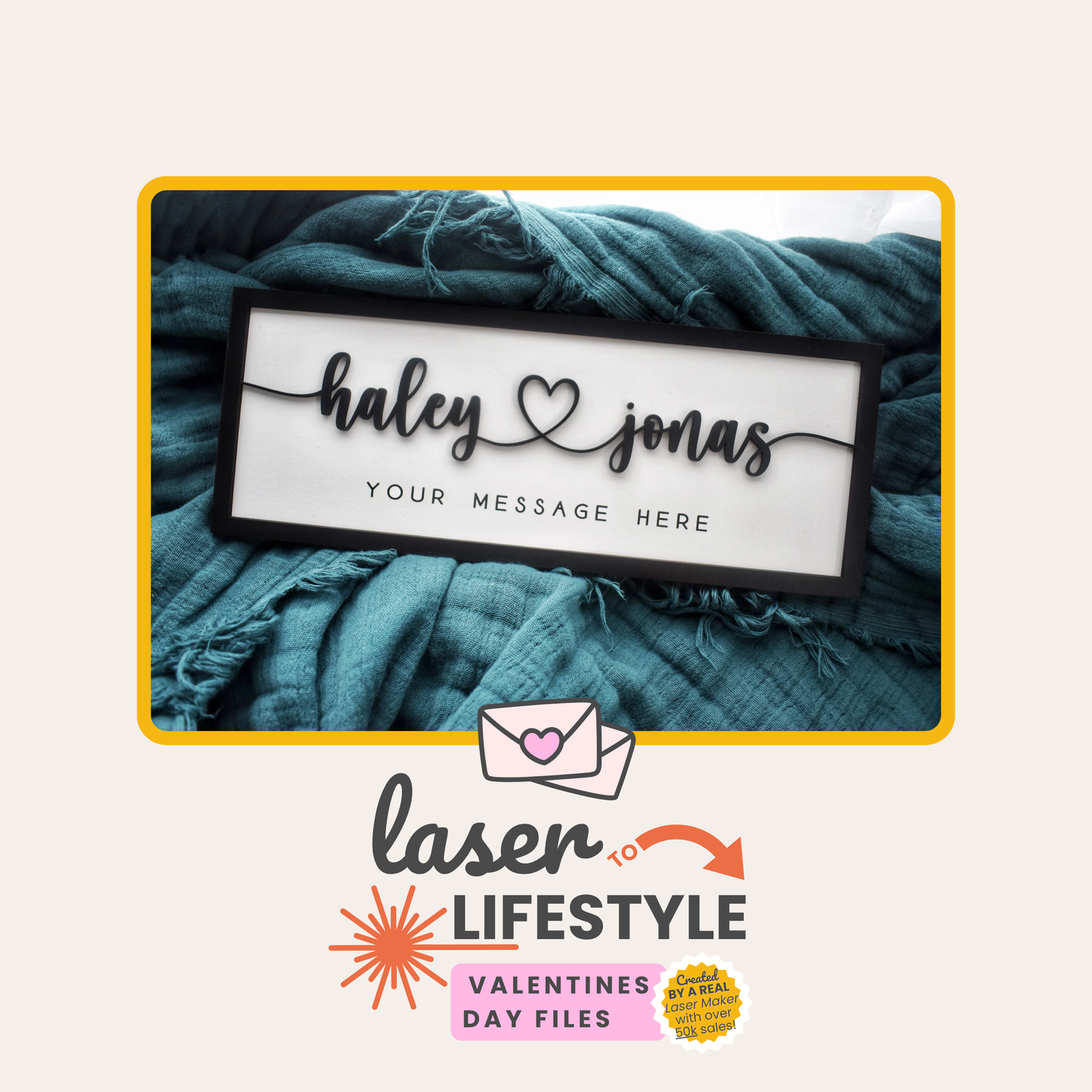 Custom Couple Name Valentines Day Sign | Digital Laser File