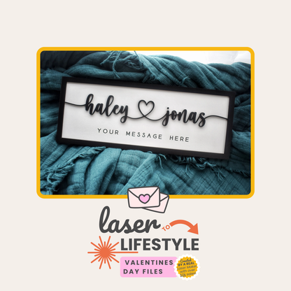 Custom Couple Name Valentines Day Sign | Digital Laser File
