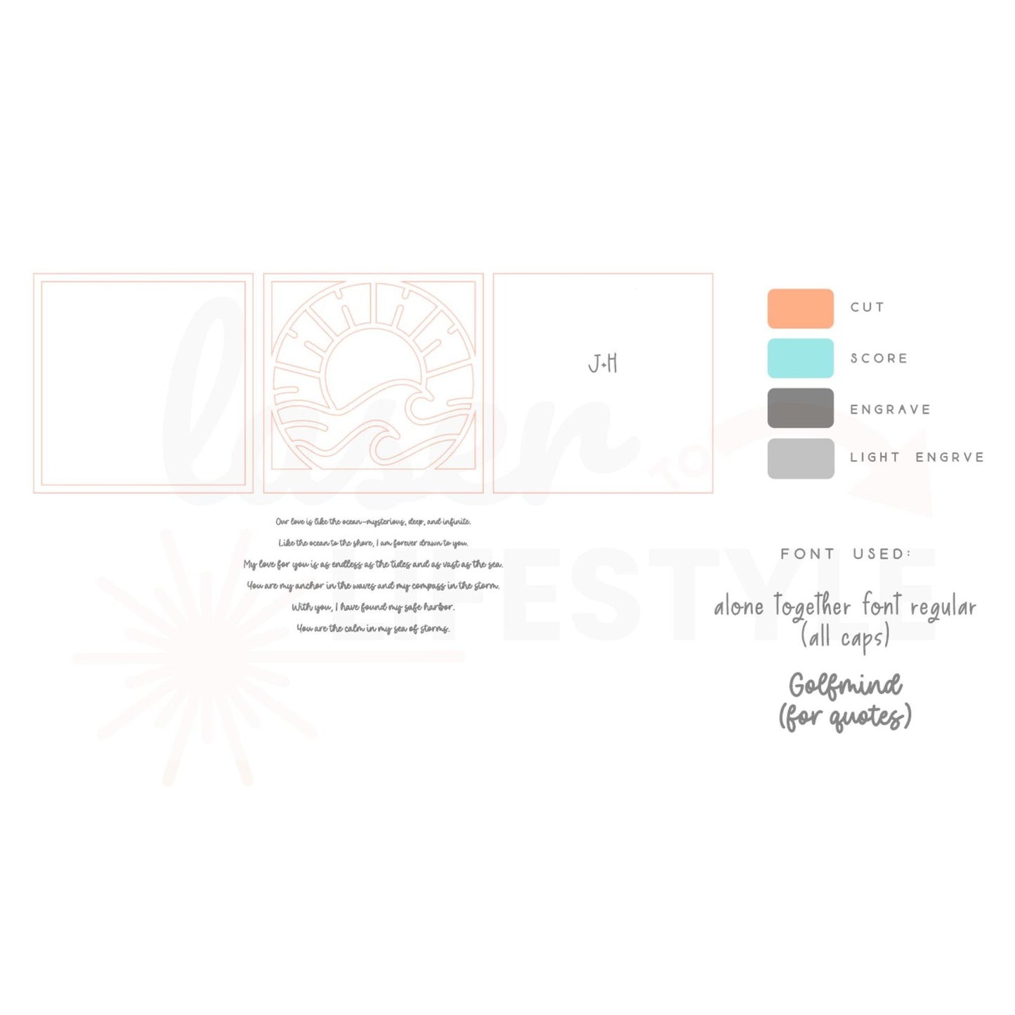 Customizable Couples Ocean Themed Sign | Digital Laser File