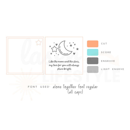 Moon & Stars Customizable Couples Sign | Digital Laser File