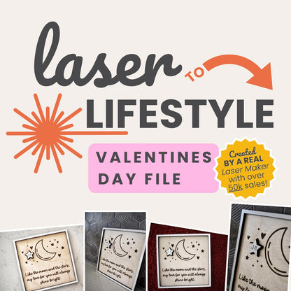 Moon & Stars Customizable Couples Sign | Digital Laser File