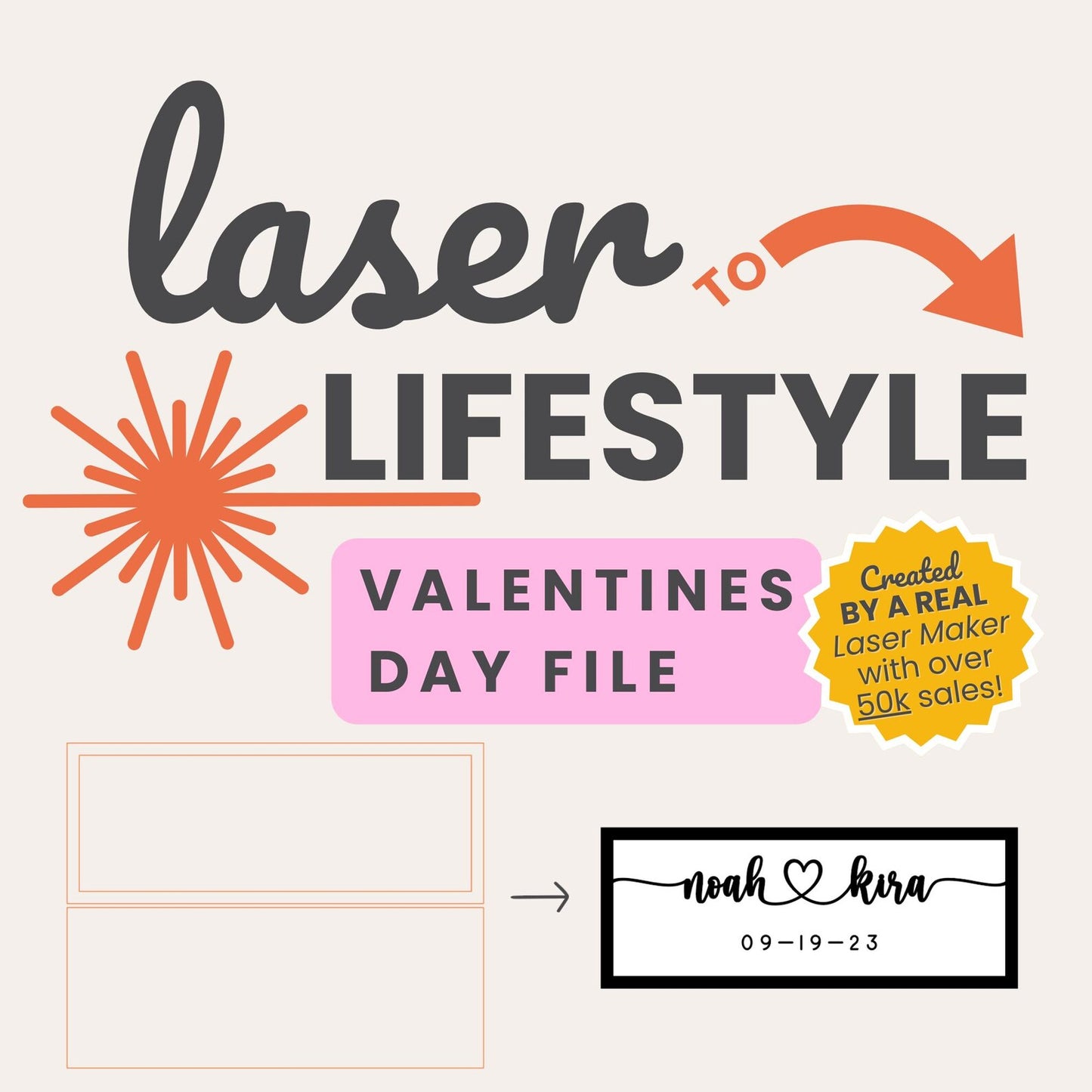 Custom Couple Name Valentines Day Sign | Digital Laser File