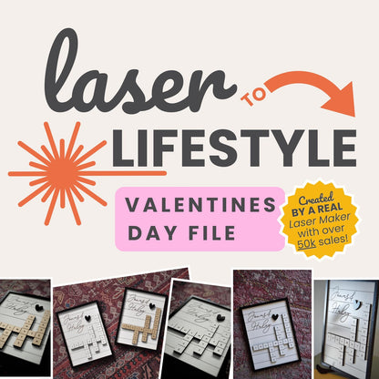 Customizable Crossword Couples Valentines Day Sign | Digital Laser File