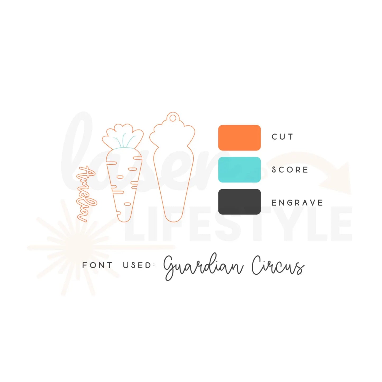 Personalized Carrot Easter Basket Tag | Digital Laser File