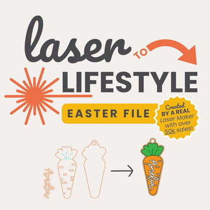 Personalized Carrot Easter Basket Tag | Digital Laser File