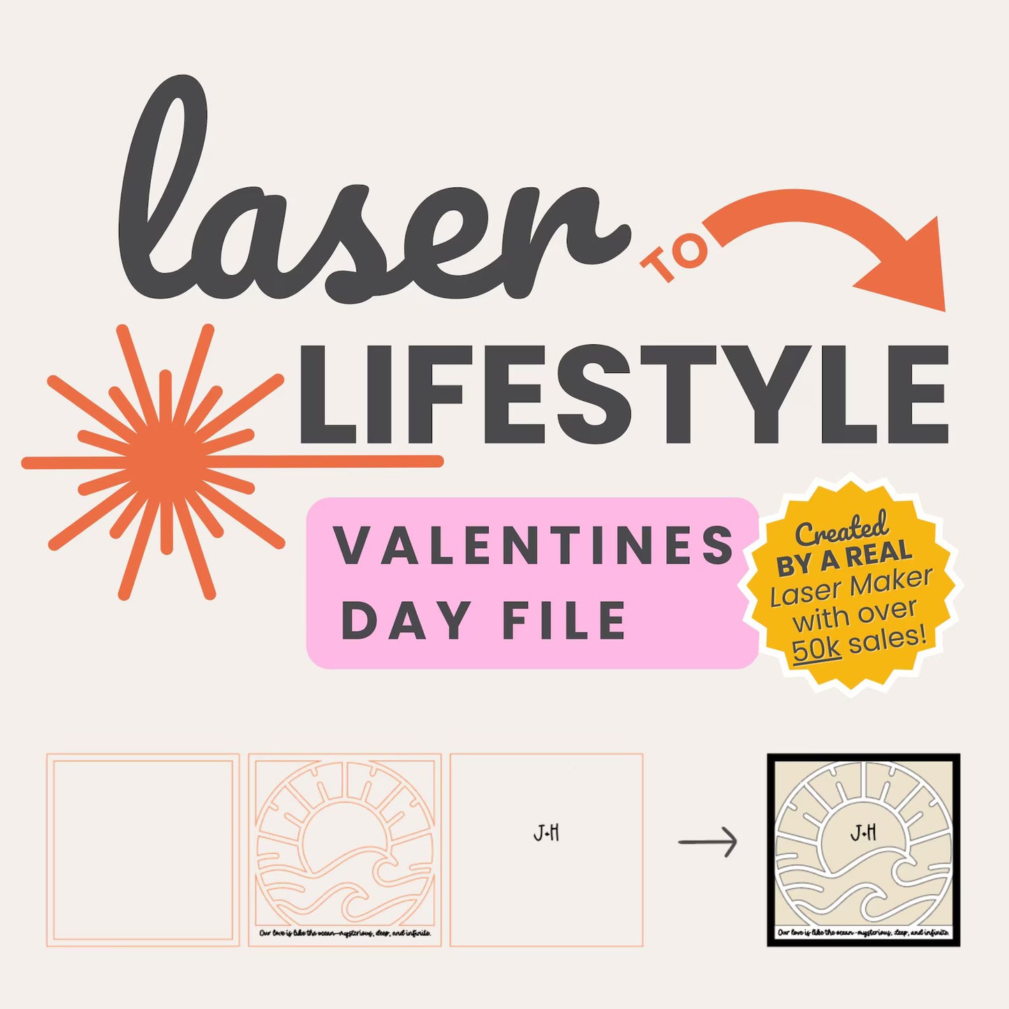 Customizable Couples Ocean Themed Sign | Digital Laser File