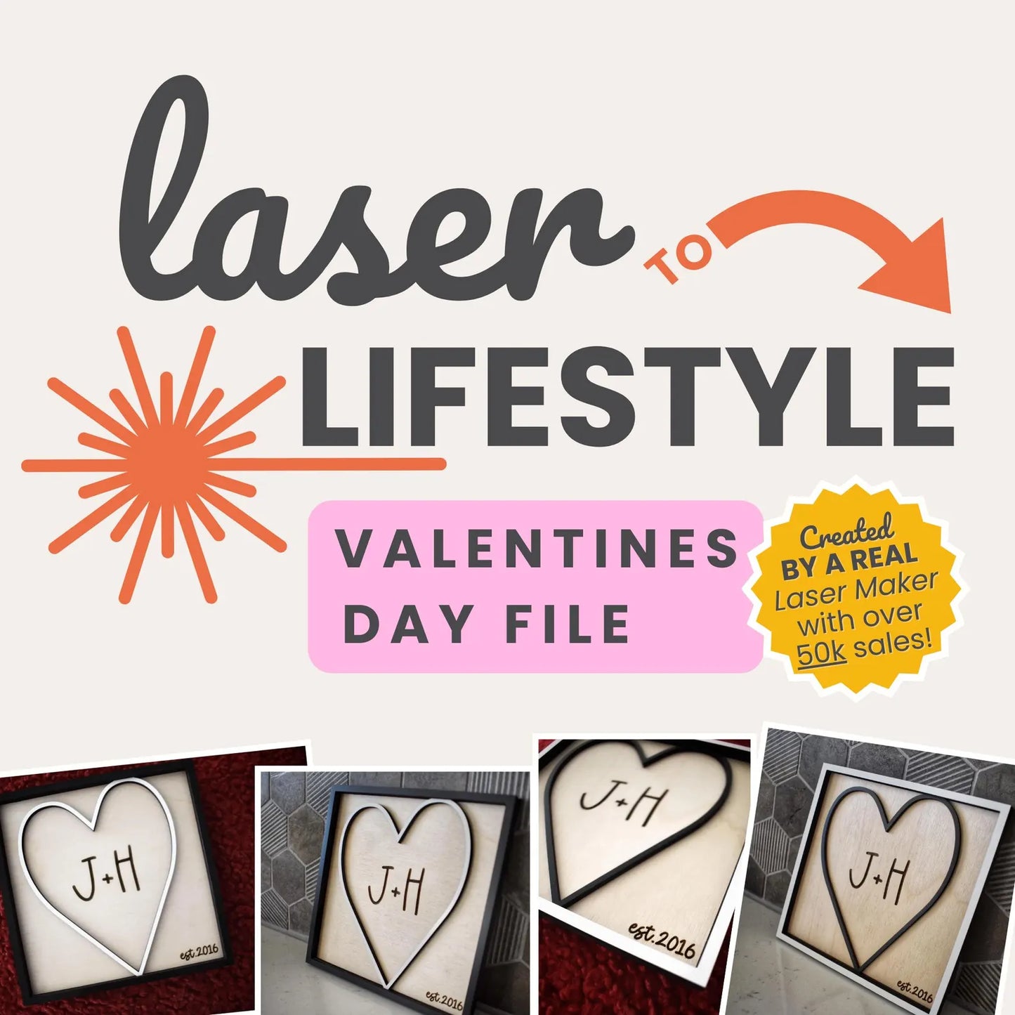 Customizable Couples Initial Anniversary Sign | Digital Laser File