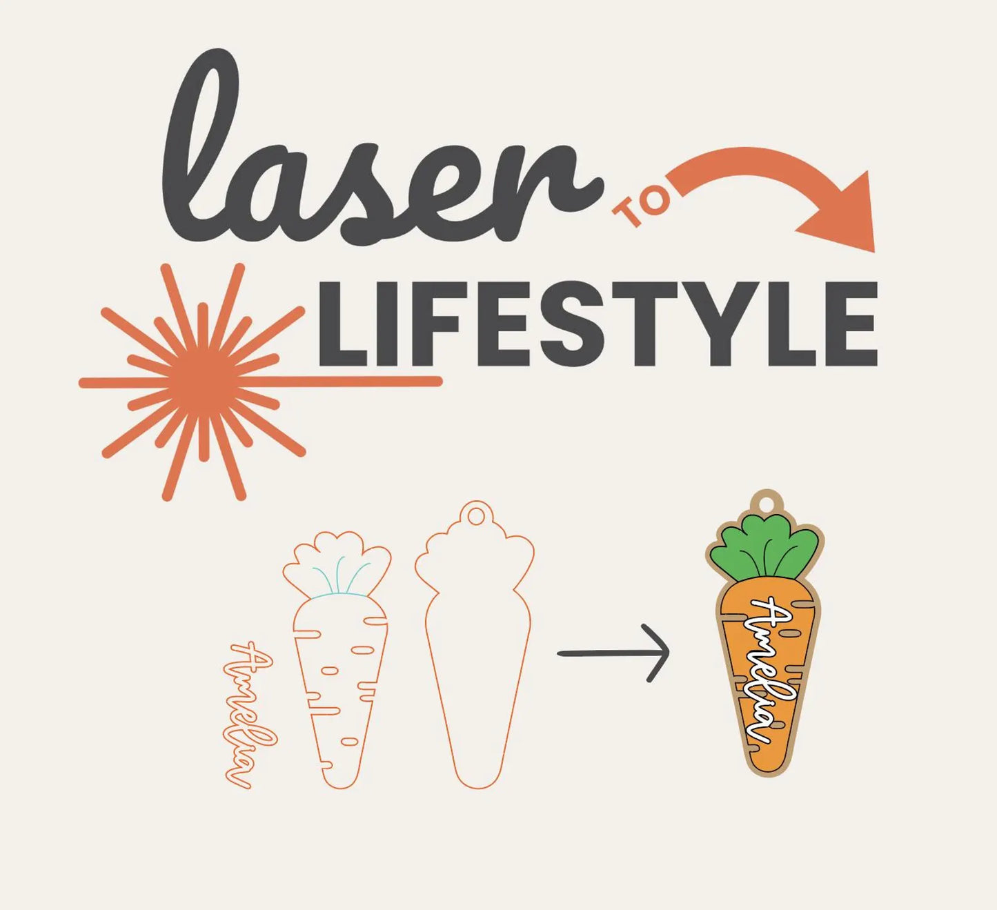 Personalized Carrot Easter Basket Tag | Digital Laser File