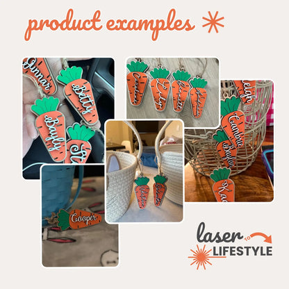 Personalized Carrot Easter Basket Tag | Digital Laser File