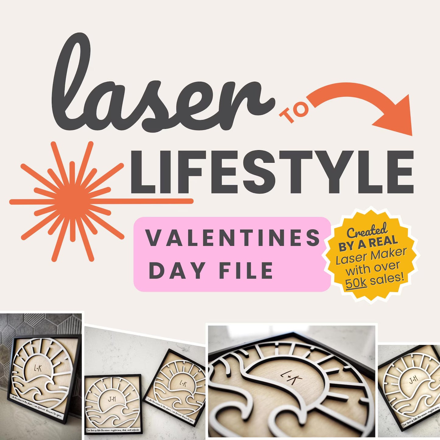 Customizable Couples Ocean Themed Sign | Digital Laser File