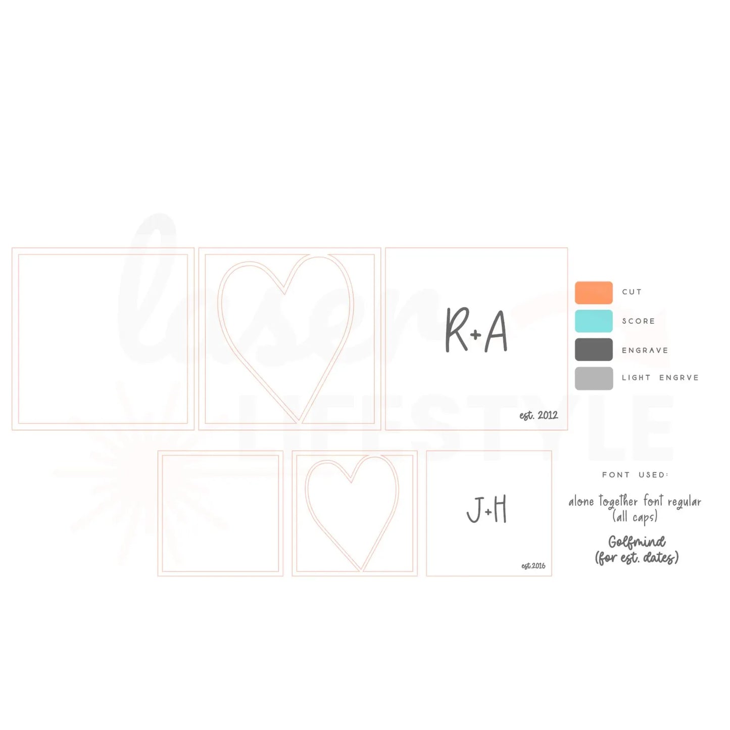 Customizable Couples Initial Anniversary Sign | Digital Laser File