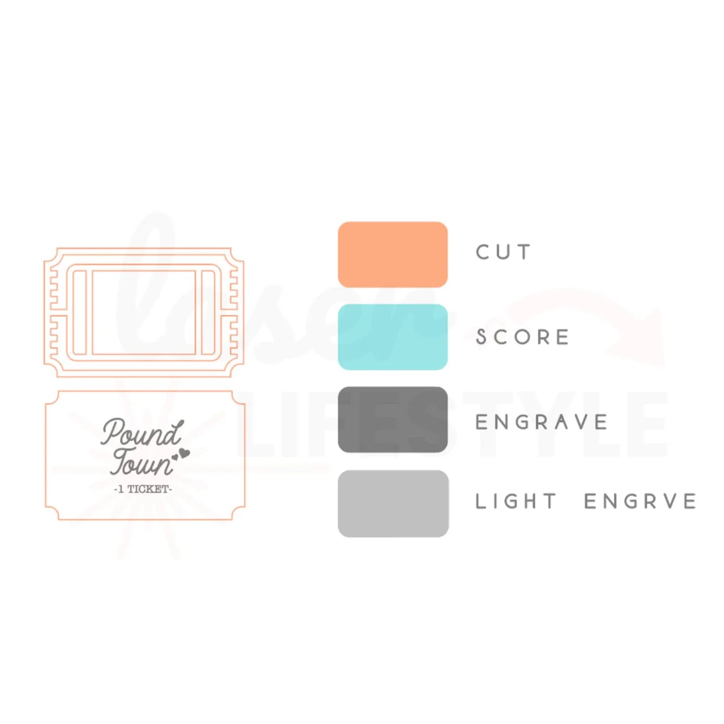 Pound Town Ticket | Digital Laser File