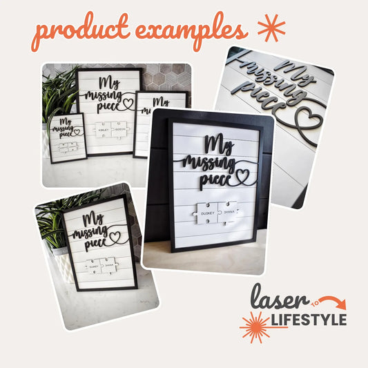 Customizable My Missing Piece Sign Valentines Day | Digital Laser File